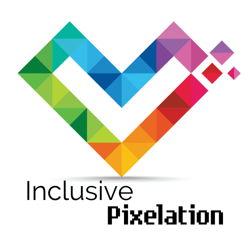 Inclusive Pixelation rainbow heart icon
